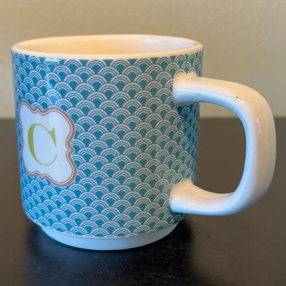 LETTER C Teal Scalloped Mermaid Scales MONOGRAM Initial C Mug ~ Jo-Ann Stores - Picture 6 of 10